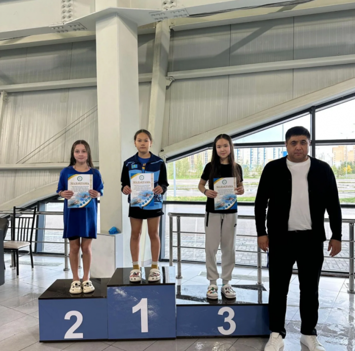 Ученица 5 «Б» класса Рымхан Диана заняла 3-е место в Открытом первенстве КГУ по плаванию области Абай. Поздравляем🎉